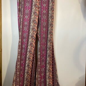 Woman Floral Wide Legs Paisley Flare Pants